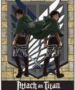 Great Eastern Attack On Titan Wall Scroll "Eren And Levi WoF" HOME & APPAREL