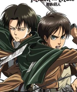 Great Eastern HOME & APPAREL Attack On Titan Wall Scroll "Eren And Levi"