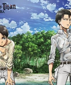 Great Eastern Attack On Titan Wall Scroll "Eren And Levi On The Shore"
