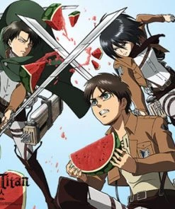 Great Eastern Attack On Titan Wall Scroll "Watermelon Fight"