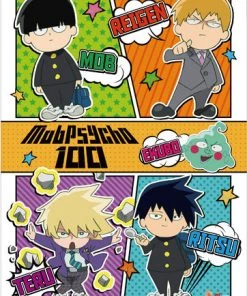 Great Eastern HOME & APPAREL Mob Psycho 100 Wall Scroll "Chibi Characters"